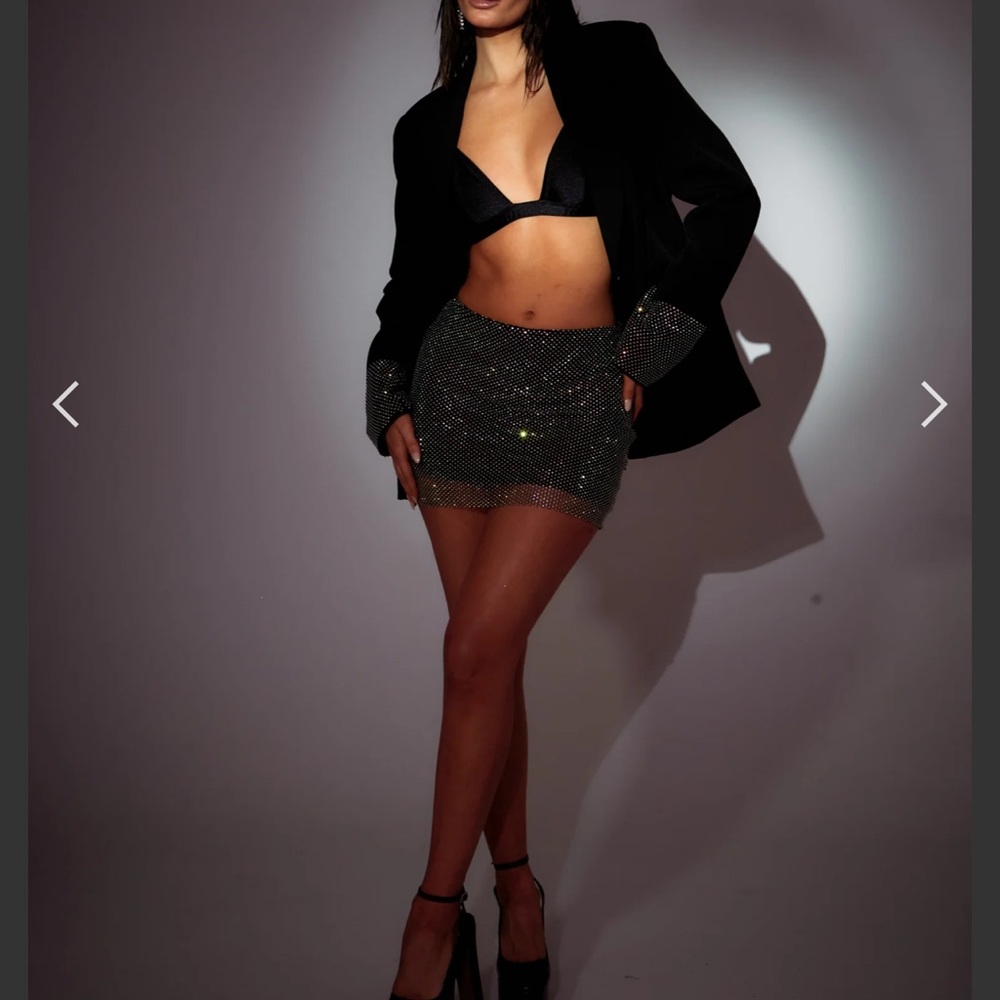 NWT SLA the Label Thea Diamanté Cuff Blazer Sz S